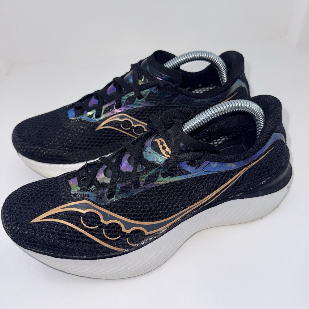 Saucony Endorphin Pro 3 Womens 9.5 Black Carbon Plate Running Shoes S10755-10 - Picture 2 of 10